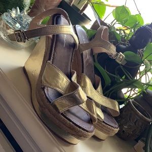 Gold Wedge Heels